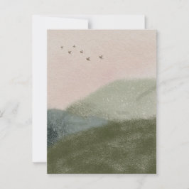 Grief Mourning Loss Flying Birds In Mountains Card Postkarte