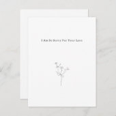 Grief Mourning Sorry For Your Loss Flower Card Postkarte (Vorne/Hinten)
