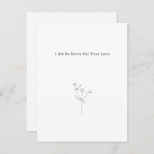 Grief Mourning Sorry For Your Loss Flower Card Postkarte (Vorne/Hinten)