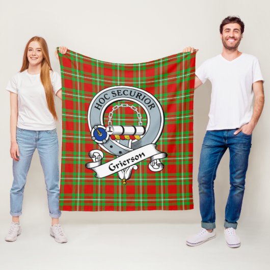 Grierson Clan Abzeichen Tartan Kariert Fleecedecke (Beispiel)
