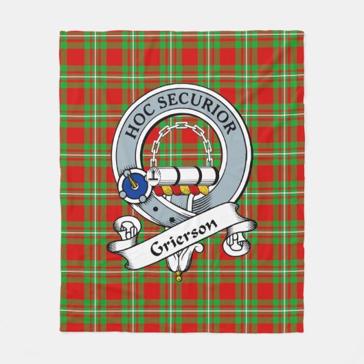 Grierson Clan Abzeichen Tartan Kariert Fleecedecke (Vorderseite)