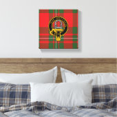 Grierson Scottish Wappen und Tartan Canvas print Leinwanddruck (Insitu (Schlafzimmer))
