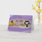 griesgrämiges Halloween Karte (Gelbe Blume)