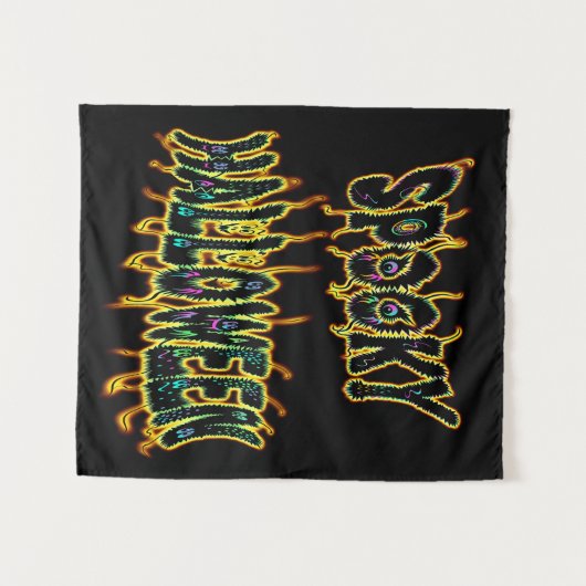 griesgrämiges Halloween Wandteppich (Vorderseite (Horizontal))