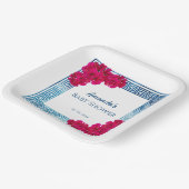 Griesische Wasserfarbe + Rosa Babydusche Pappteller (Gewinkelt)