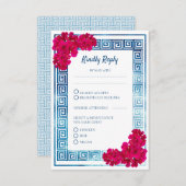 Griesische Wasserfarbe + Rosa Blume UAWG Begleitkarte (Vorne/Hinten)