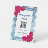 Griesische Wasserfarbe + Rosa Flitterwochen gefund Sockelschild (Vorderseite)