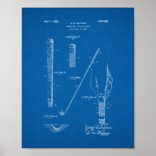 Griff-Griff für Golfclub-Patent - Plan Poster