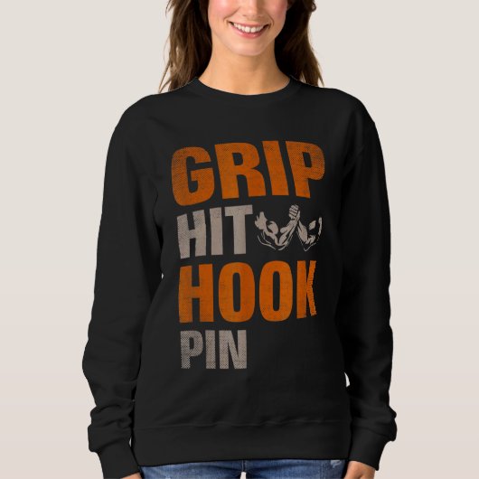 Griff Hit Hook Button Arm Wrestler Arm Wrestling C Sweatshirt (Vorderseite)
