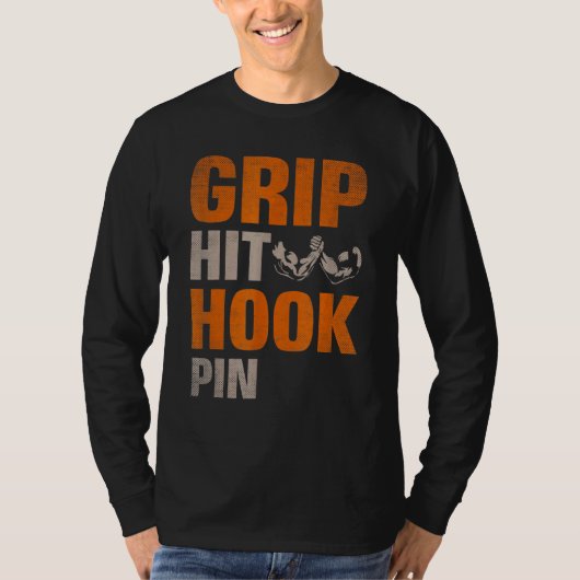 Griff Hit Hook Button Arm Wrestler Arm Wrestling C T-Shirt (Vorderseite)