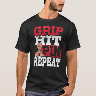 Griffe auf das Button Wiederholarm Wrestler 1 T-Shirt