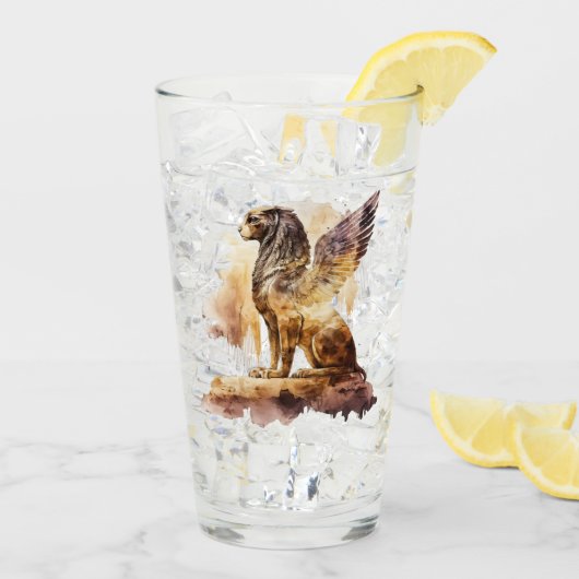 Griffen Griffin Fantasy Mythische Kreatur Glas (Rückseite Ice)