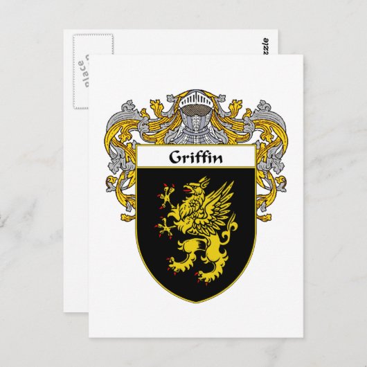 Griffin Coat of Arms (mantled) Postkarte (Vorne/Hinten)
