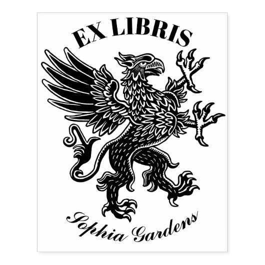 Griffin Ex Libris Gummistempel (Prägung)