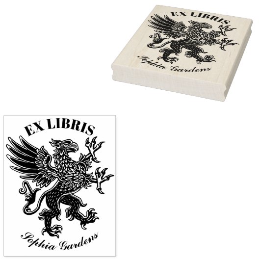 Griffin Ex Libris Gummistempel (Stempel)