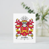 Griffin Familienwappen Postkarte (Stehend Vorderseite)