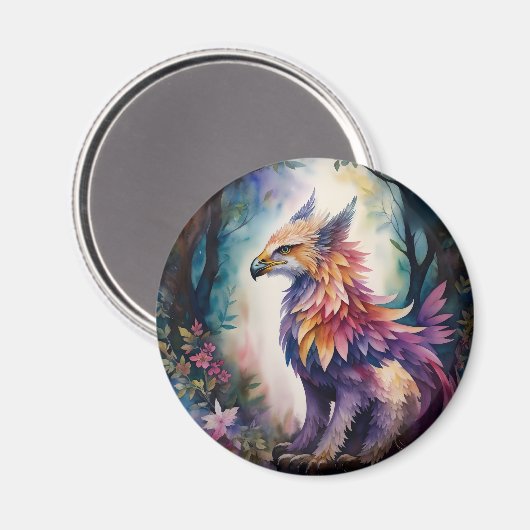 Griffin Fantasy Creature Watercolor Magnet (Vorderseite/Rückseite)