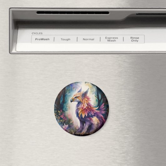 Griffin Fantasy Creature Watercolor Magnet (In Situ (Geschirrspüler))