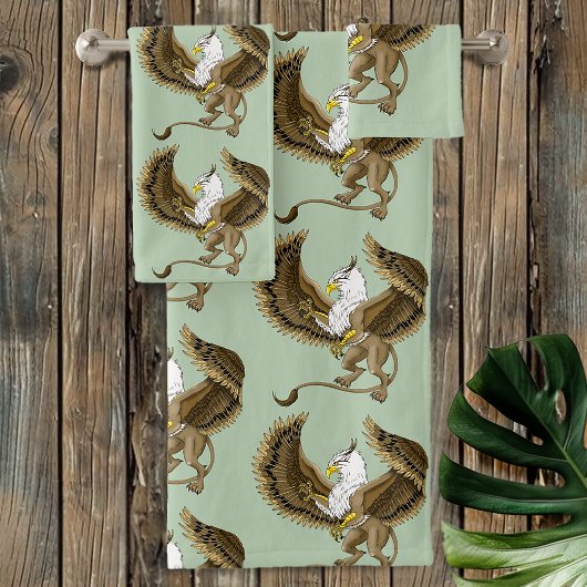 Griffin Fantasy Griffin Mythology Badhandtuch Set