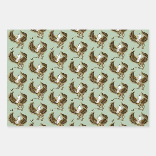 Griffin Fantasy Griffin Mythology Geschenkpapier Set (Vorderseite 3)