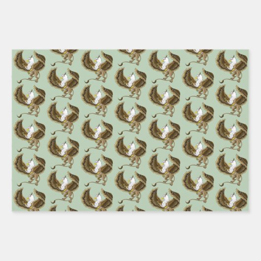 Griffin Fantasy Griffin Mythology Geschenkpapier Set (Vorderseite 2)