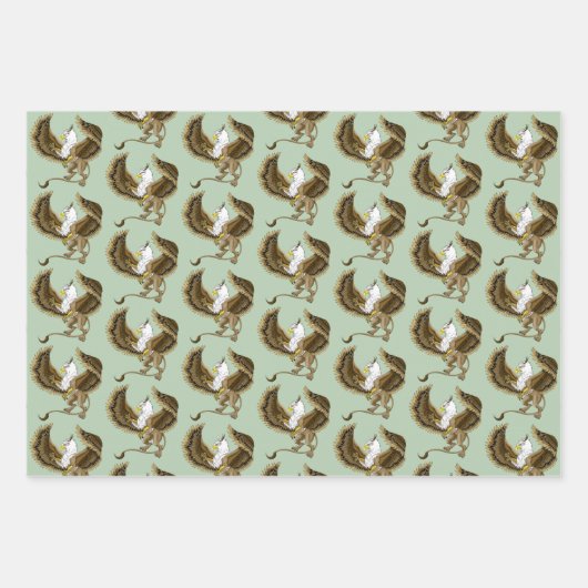 Griffin Fantasy Griffin Mythology Geschenkpapier Set (Vorderseite)