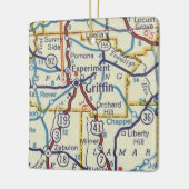 Griffin GA Vintag Map Keramikornament (Links)