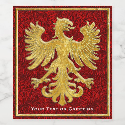 Griffin Gold Tones Ihre Botschaft Weinetikett (Einzelnes Label)