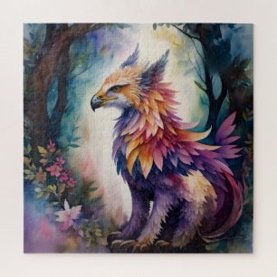 Griffin in Forest Watercolor Art Puzzle