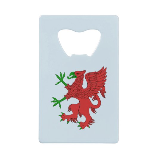 Griffin in Red und Green Geldbeutel Flaschenöffner (Vorderseite)