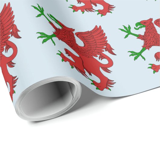 Griffin in Red und Green Geschenkpapier (Rolleneckpunkt)