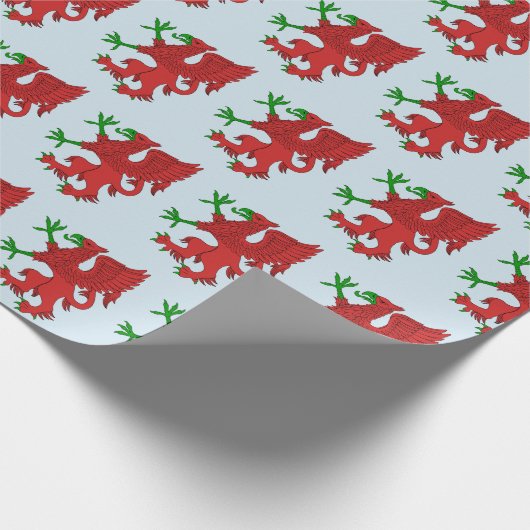 Griffin in Red und Green Geschenkpapier (Ecke)
