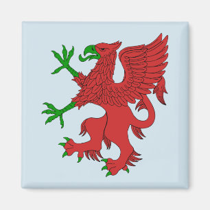 Griffin in Red und Green Magnet