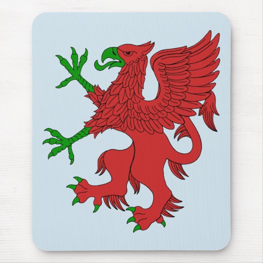 Griffin in Red und Green Mousepad (Vorne)