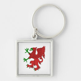 Griffin in Red und Green Schlüsselanhänger