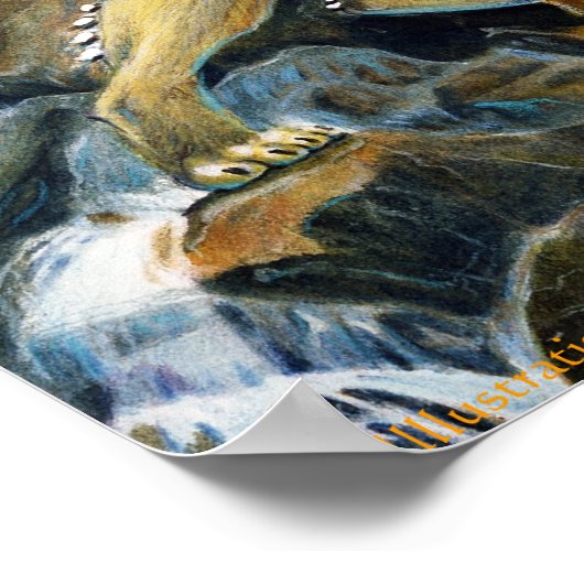 Griffin in Waterall Poster (Ecke)