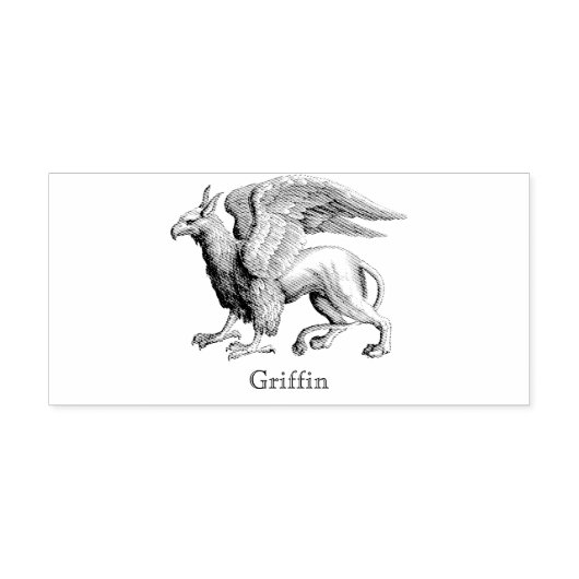 Griffin-Kreatur Vintag Gummistempel (Prägung)