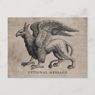 Griffin Kreatur Vintage Postkarte