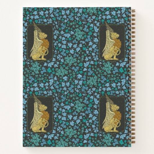 Griffin-like Mythical Creature Navy Blue Notizblock (Rückseite)