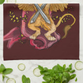 Griffin mit Schwertern Geschirrtuch (Gefaltet)