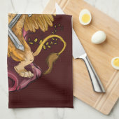 Griffin mit Schwertern Geschirrtuch (Viertel Falte)