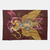 Griffin mit Schwertern Geschirrtuch (Horizontal)