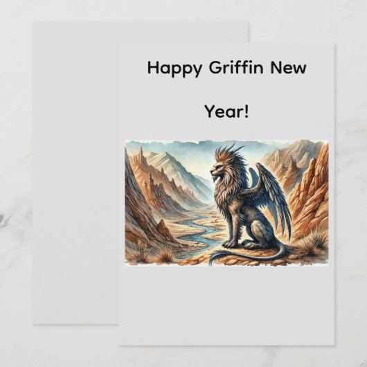 Griffin Neujahr! Feiertagskarte (Vorne/Hinten)