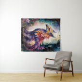 Griffin Night Forest Multicolor Watercolor Wandteppich (Beispiel (Horizontal))