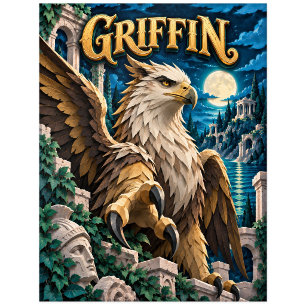 Griffin, Paper Cut Monster Postkarte