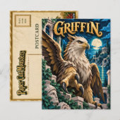 Griffin, Paper Cut Monster Postkarte (Vorne/Hinten)
