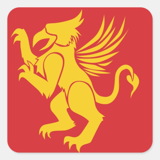 Griffin Quadratischer Aufkleber (Vorderseite)