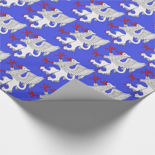 Griffin Rampant Argent Geschenkpapier (Ecke)