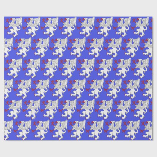 Griffin Rampant Argent Geschenkpapier (Flach)