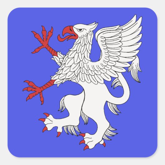 Griffin Rampant Argent Quadratischer Aufkleber (Vorderseite)
